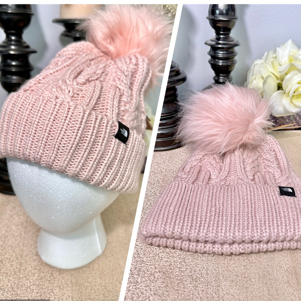 NWT The North Face Kids Fur Pom Beanie Hat